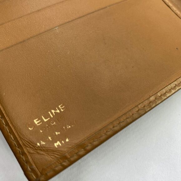Authentic CELINE Paris Brown Coated Canvas & Leather Basic Slim Bifold Wallet - Picture 8 of 11